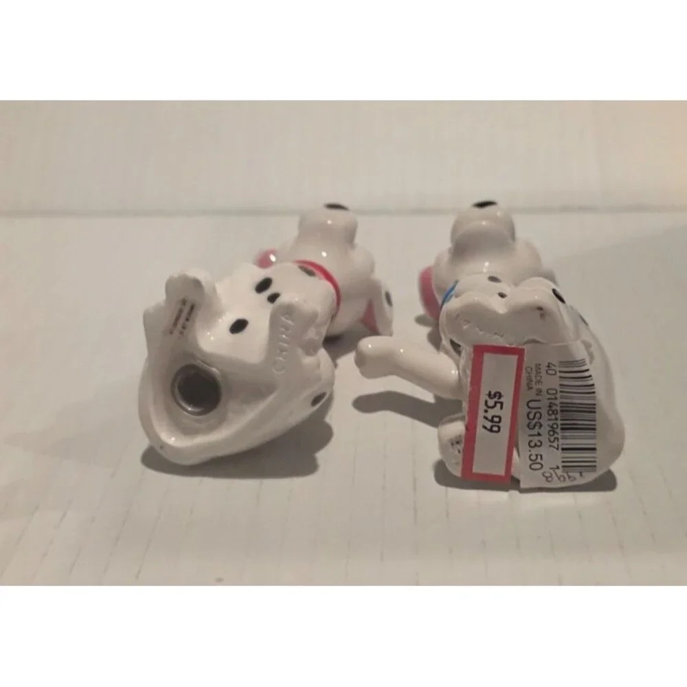 101 Dalmatians Patch & Lucky Ceramic Figures Salt & Pepper Shakers VTG Gift Box